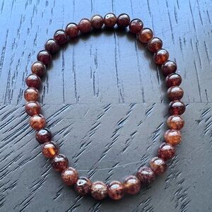 Orange garnet bracelet 5mm 6.5 - 7’